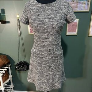 LOFT Black, White and Gray Tweed Dress Womens size 0 Petite ❤️‍🔥